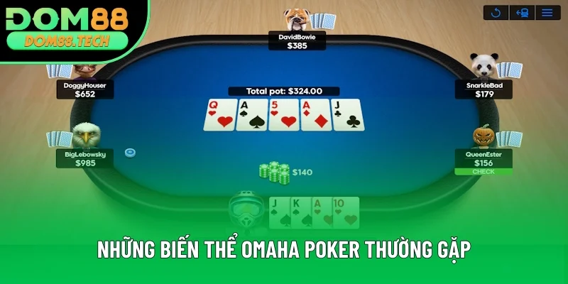 Những biến thể Poker Omaha thường gặp